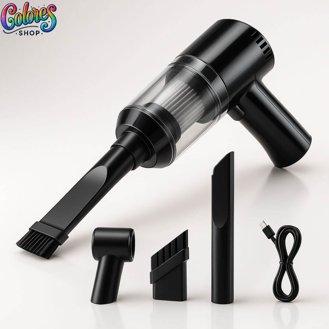 Aspiradora Inalámbrica USB | Portátil, Recargable y Compacta | Ideal para Auto, Hogar y Oficina | Potente Succión y Accesorios Incluidos
