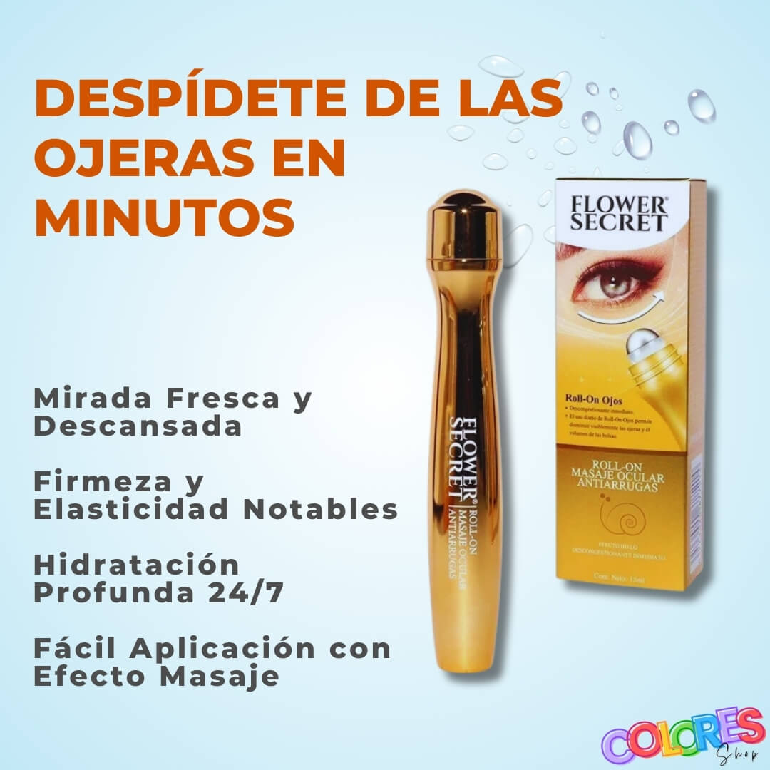 Serum Roll-On Contorno de Ojos - Reduce Arrugas, Bolsas y Ojeras con Colágeno y Ácido Hialurónico