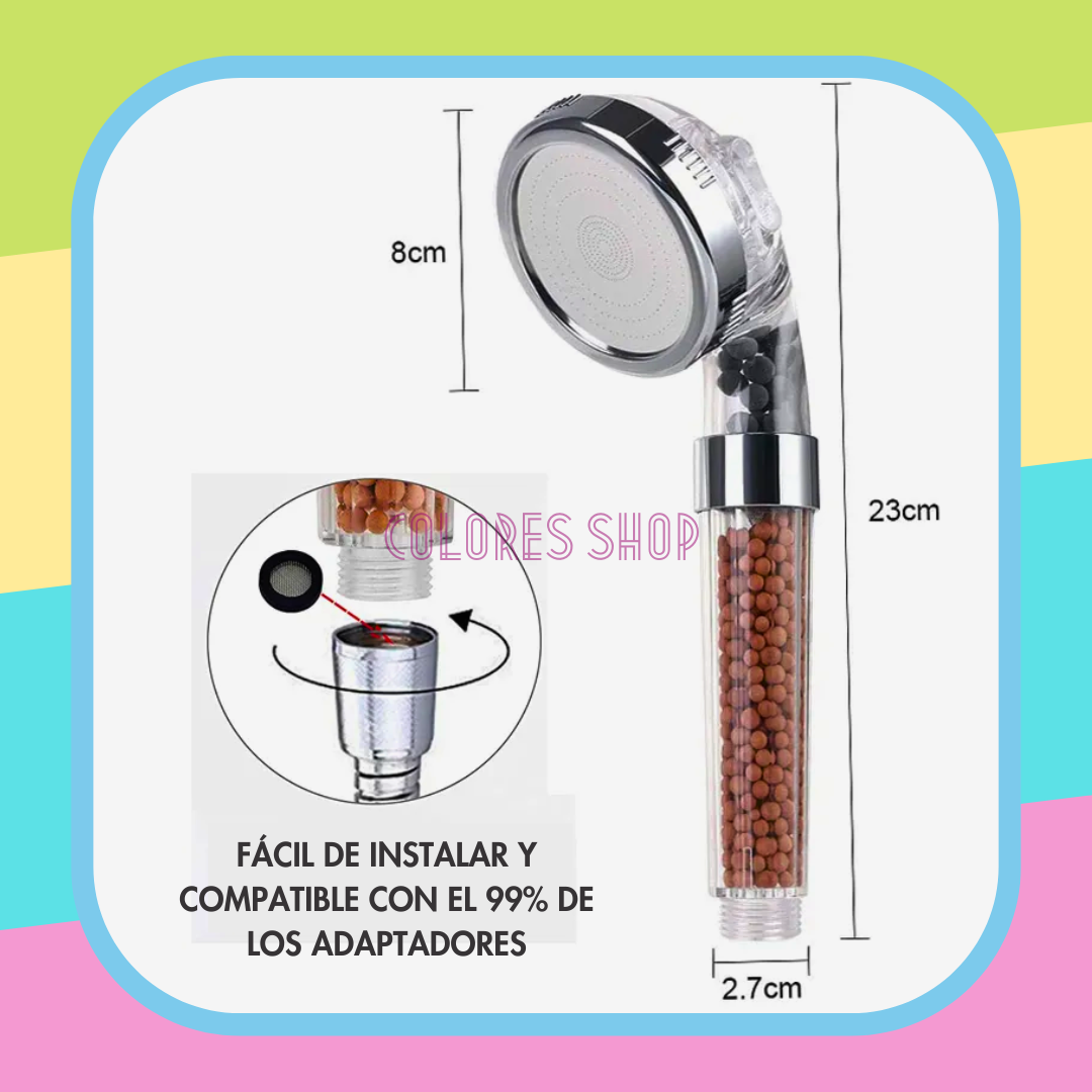 CABEZAL DE DUCHA CON FILTROS MINERALES
