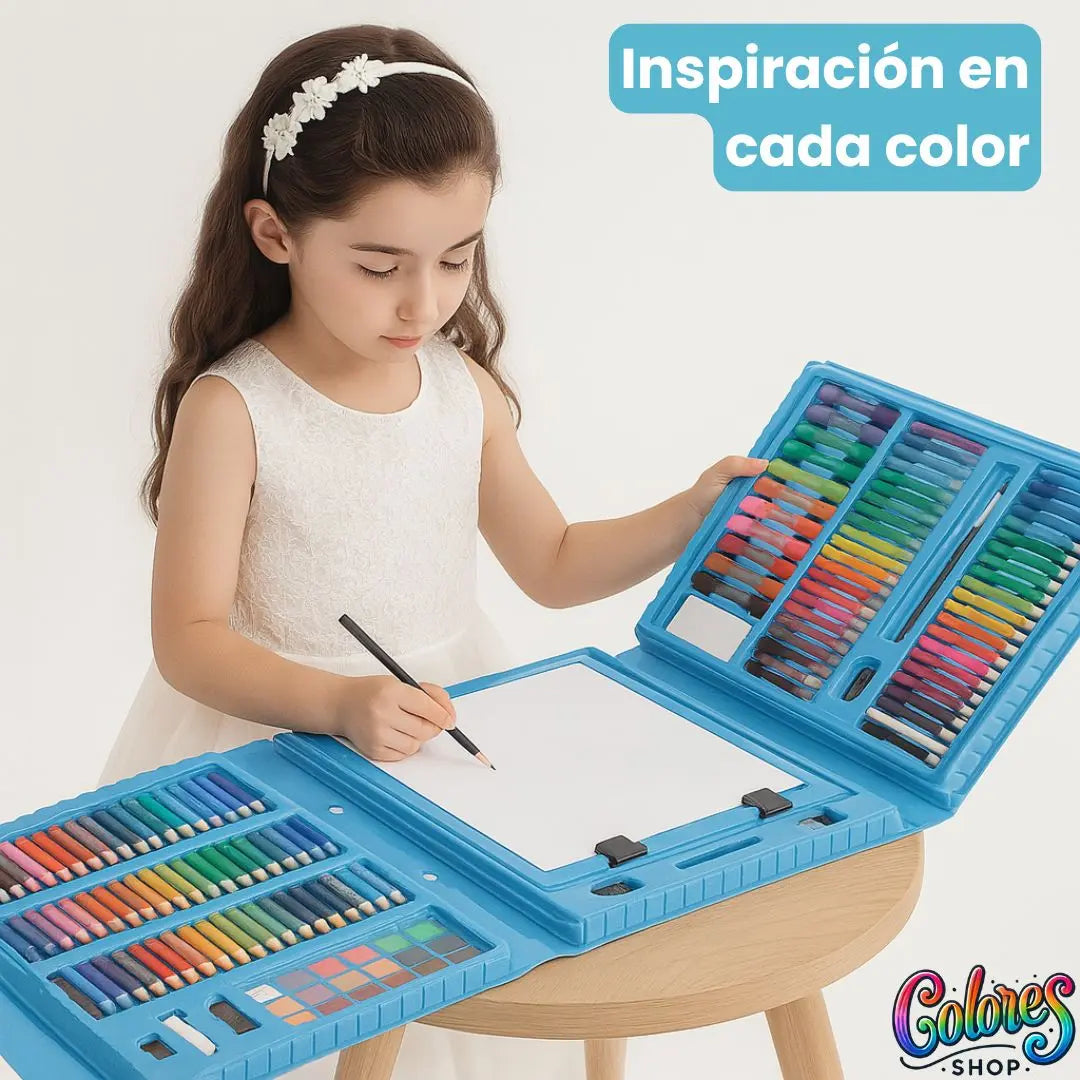 Set de Arte Infantil de 208 Piezas - No Tóxico, Seguro y Completo para Pintura y Dibujo - Ideal para Niños Creativos