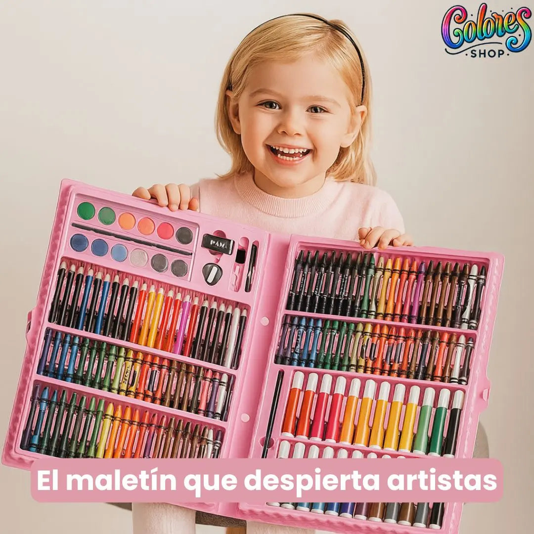 Set de Arte Infantil de 208 Piezas - No Tóxico, Seguro y Completo para Pintura y Dibujo - Ideal para Niños Creativos