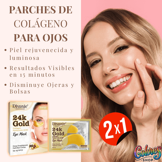 Parches de Colágeno para Ojos – Hidratación, Rejuvenecimiento y Reducción de Ojeras | Vegano y Dermatológicamente Probado (10 Unidades)