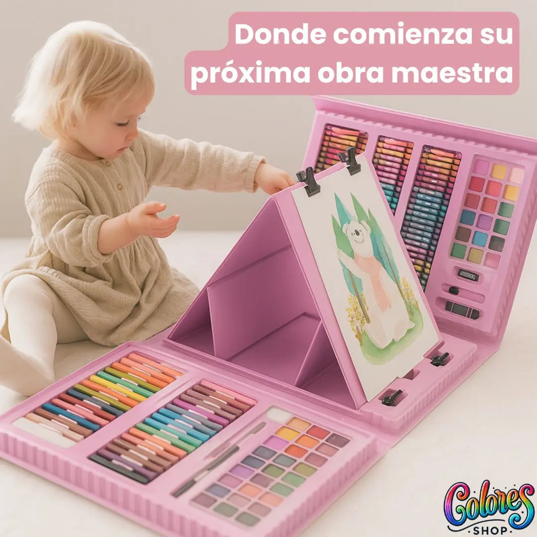 Set de Arte Infantil de 208 Piezas - No Tóxico, Seguro y Completo para Pintura y Dibujo - Ideal para Niños Creativos