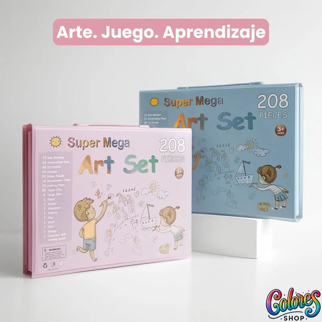 Set de Arte Infantil de 208 Piezas - No Tóxico, Seguro y Completo para Pintura y Dibujo - Ideal para Niños Creativos