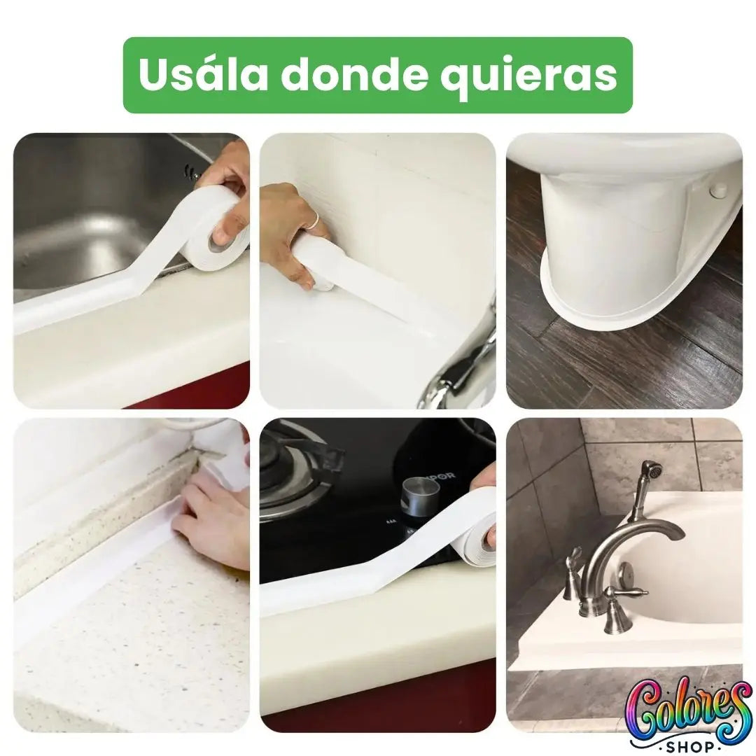 Cinta Adhesiva Impermeable para Baño y Cocina – Renueva tu Hogar Fácilmente sin Herramientas