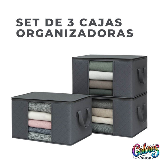 Set de 3 Cajas Organizadoras de Ropa 60L – Orden y Ahorro de Espacio para Tu Hogar