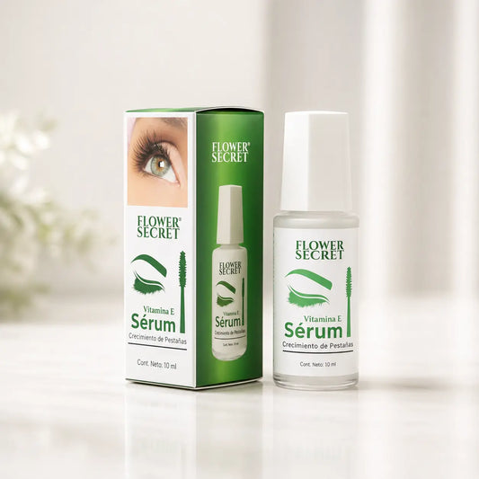 Sérum Crecimiento de Pestañas Flower Secret — Vitamina E para Pestañas Más Largas, Densas y Fuertes
