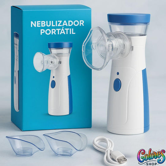 Nebulizador Portátil Silencioso con Mascarillas para Toda la Familia – Alivio Inmediato de Tos y Congestión Respiratoria