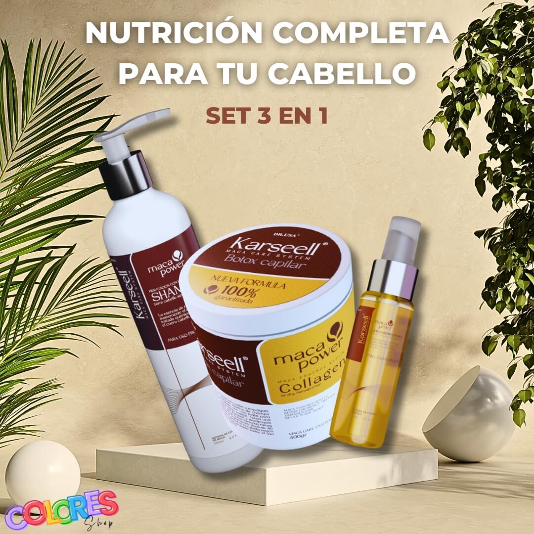 Karseell Hair Care: Set de Champú Hidratante, Botox Capilar y Aceite de Argán - Nutrición Completa para tu Cabello