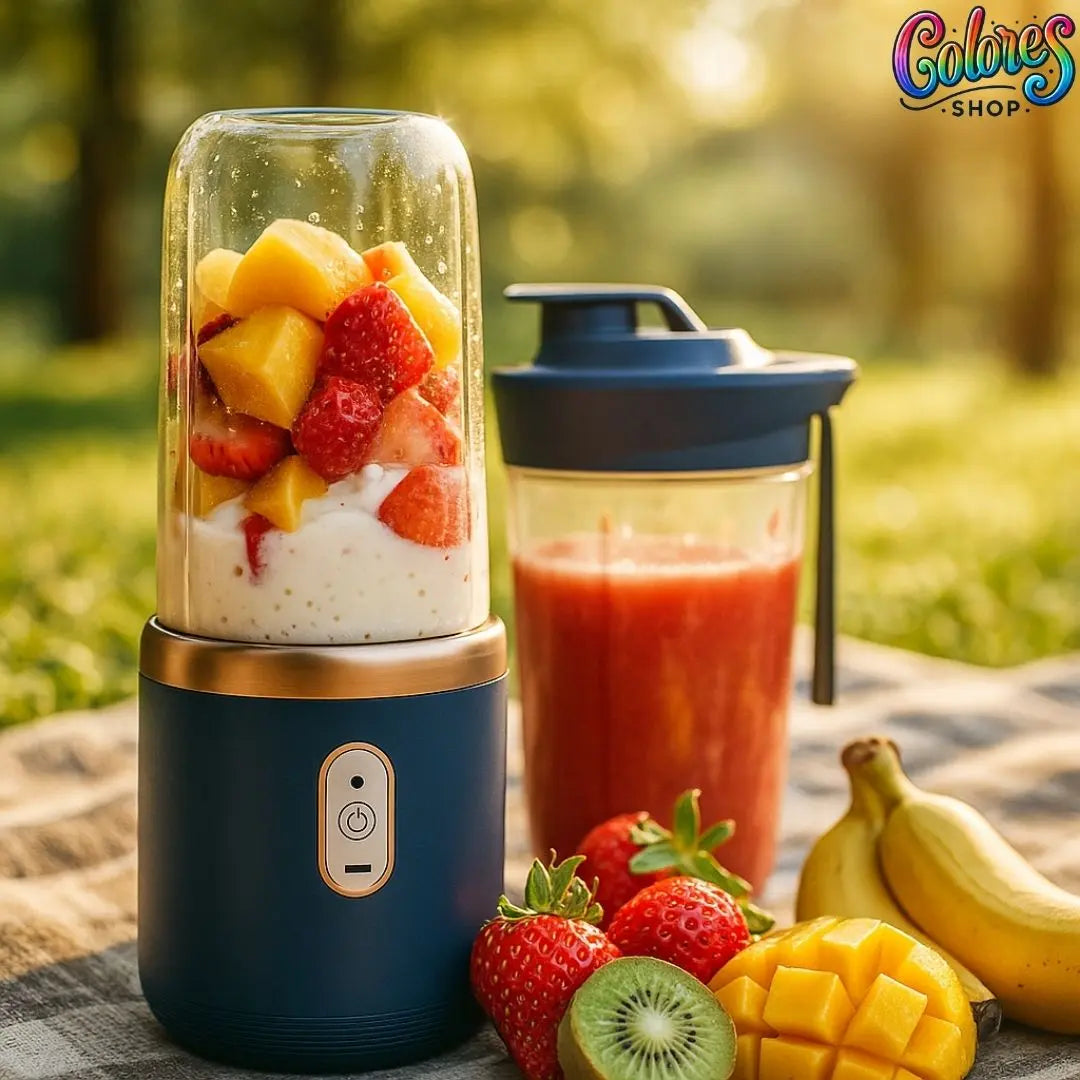 Batidora Portátil USB Recargable de 400ml con 2 Vasos – Smoothies y Batidos al Instante, Fácil de Limpiar y Llevar a Todas Partes