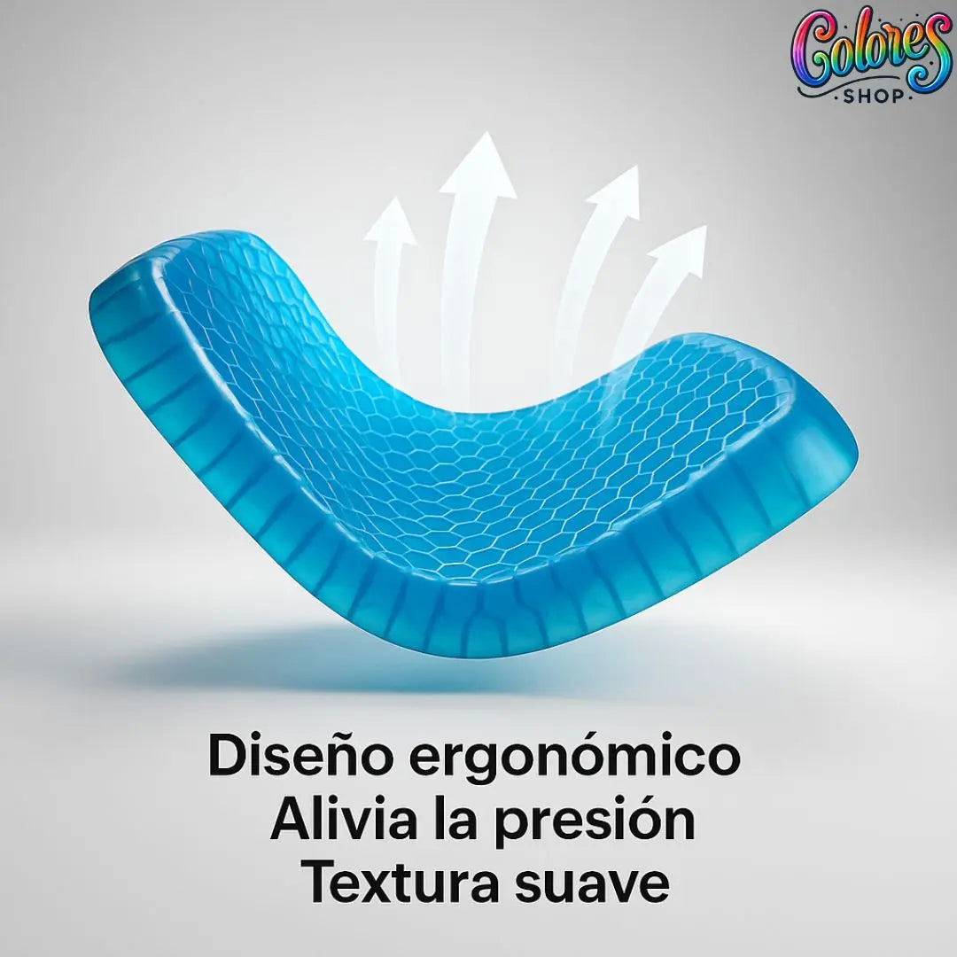 Cojín de Gel Tipo Panal Para Sentarse — Reduce Dolor de Coxis y Permite Estar Sentado Más Tiempo Sin Molestia