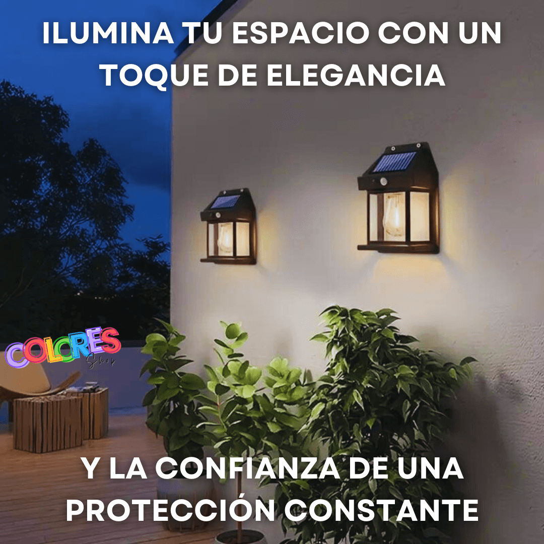 Farol Solar Pack 3x1 para Exteriores con Sensor de Movimiento, Resistente a la Intemperie, Fácil Instalación, Carga Solar Automática