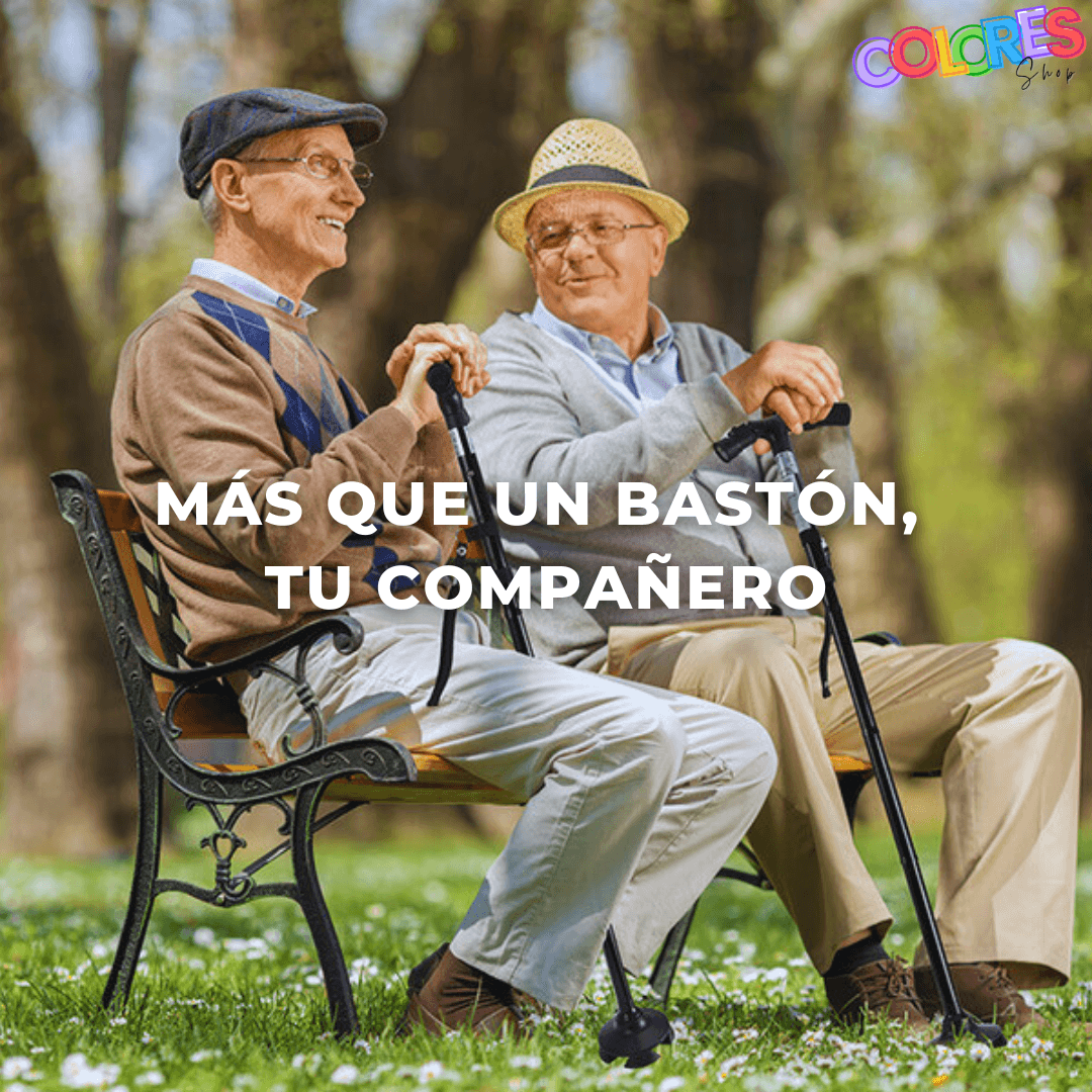 Bastón Plegable con Linterna LED – Ajustable, Ergonómico, y Ligero | Base Estable 360° y Correa de Muñeca para Mayor Seguridad