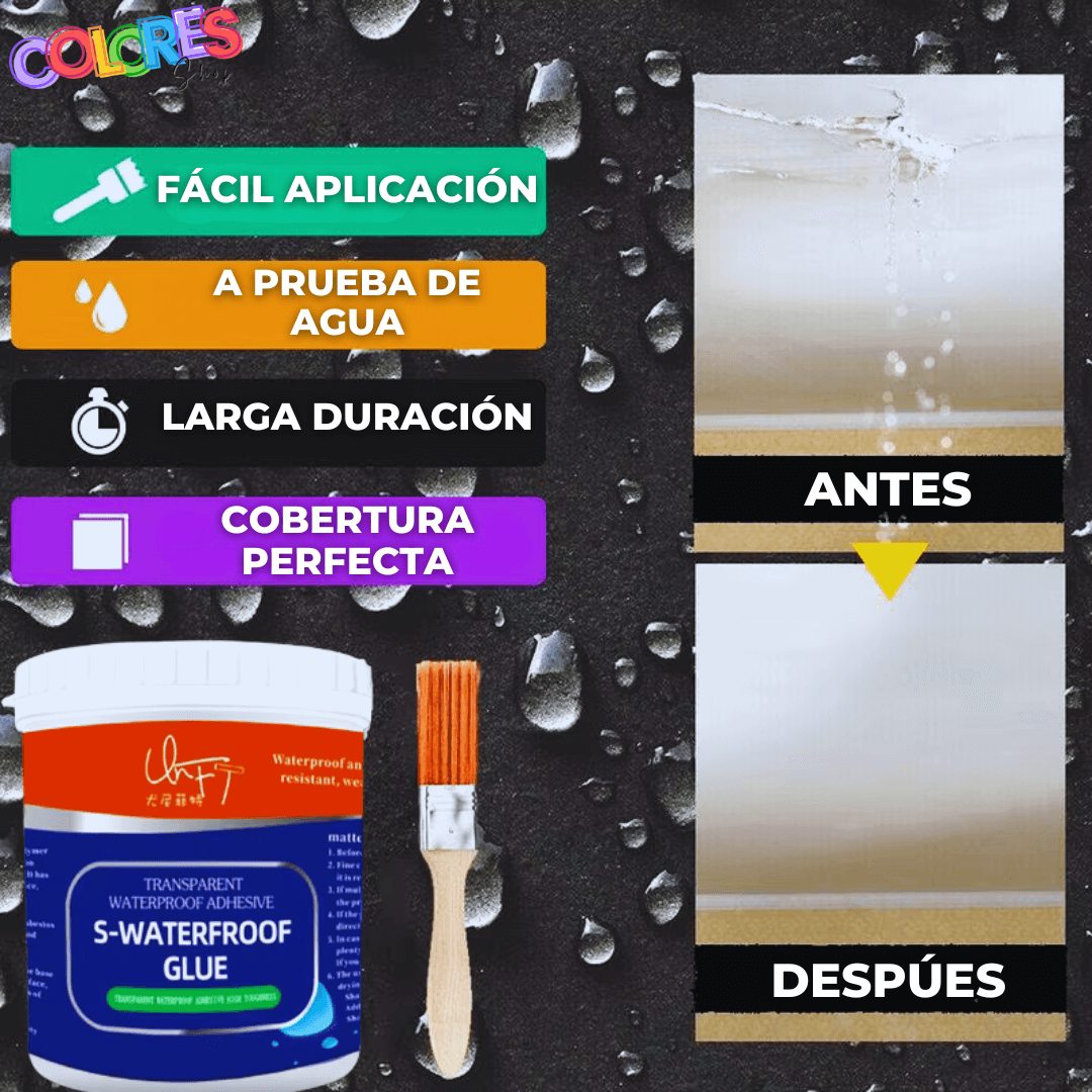 Adhesivo Transparente Impermeable, Resistente a Altas Temperaturas, Para Techos, Paredes, Goteras y Fugas de Agua - 300g