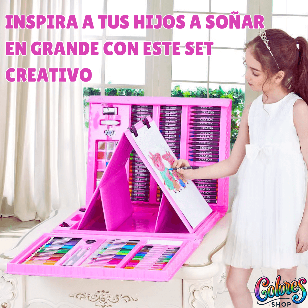 Set de Arte Infantil de 208 Piezas - No Tóxico, Seguro y Completo para Pintura y Dibujo - Ideal para Niños Creativos