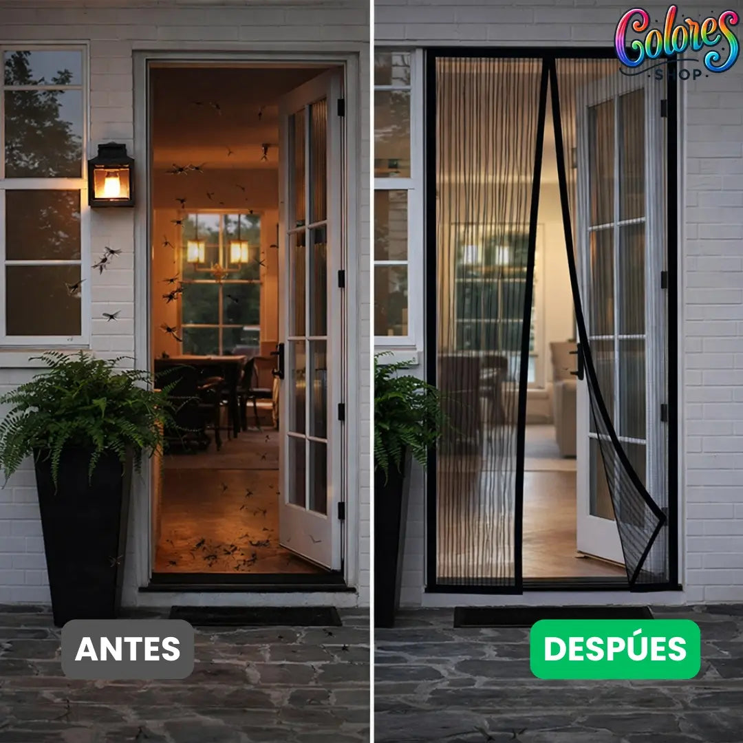 Malla mosquitera para puertas con cierre magnético, deja pasar aire y bloquea insectos, ideal para casa y garage