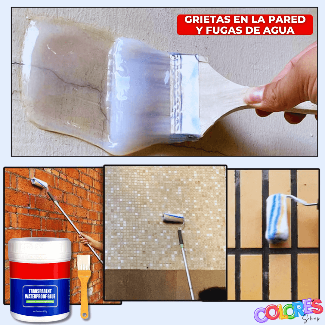 Adhesivo Transparente Impermeable, Resistente a Altas Temperaturas, Para Techos, Paredes, Goteras y Fugas de Agua - 300g