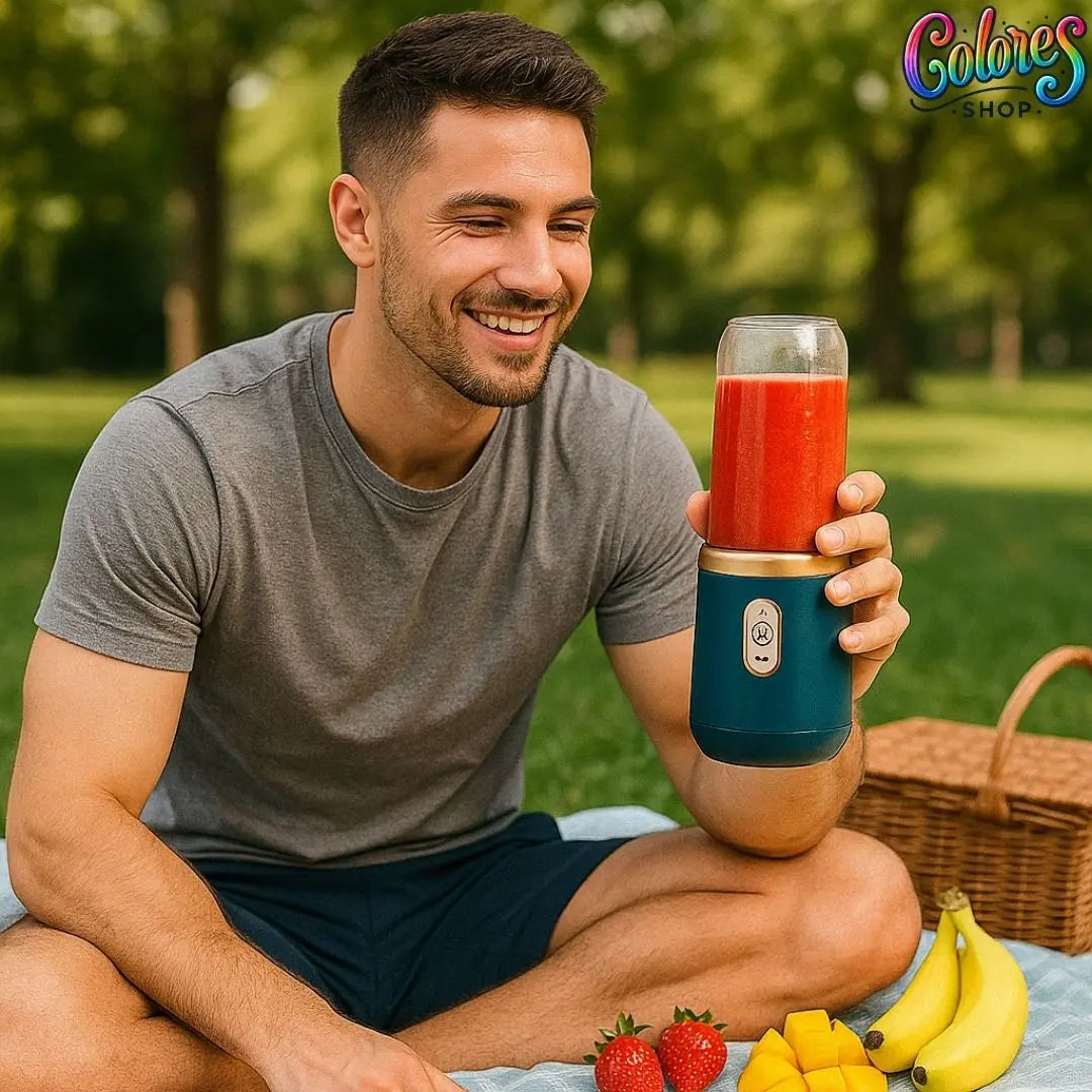 Batidora Portátil USB Recargable de 400ml con 2 Vasos – Smoothies y Batidos al Instante, Fácil de Limpiar y Llevar a Todas Partes