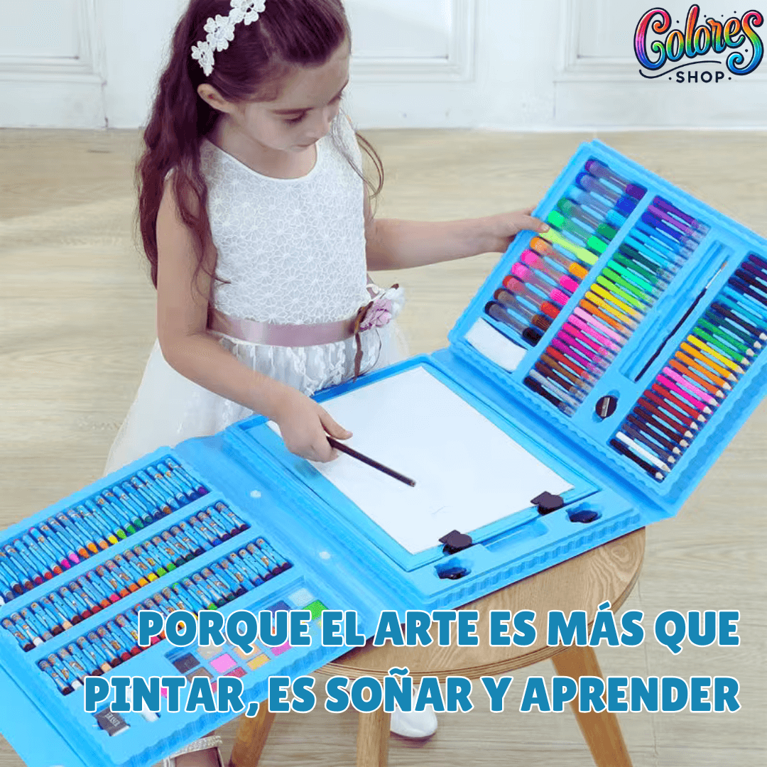 Set de Arte Infantil de 208 Piezas - No Tóxico, Seguro y Completo para Pintura y Dibujo - Ideal para Niños Creativos