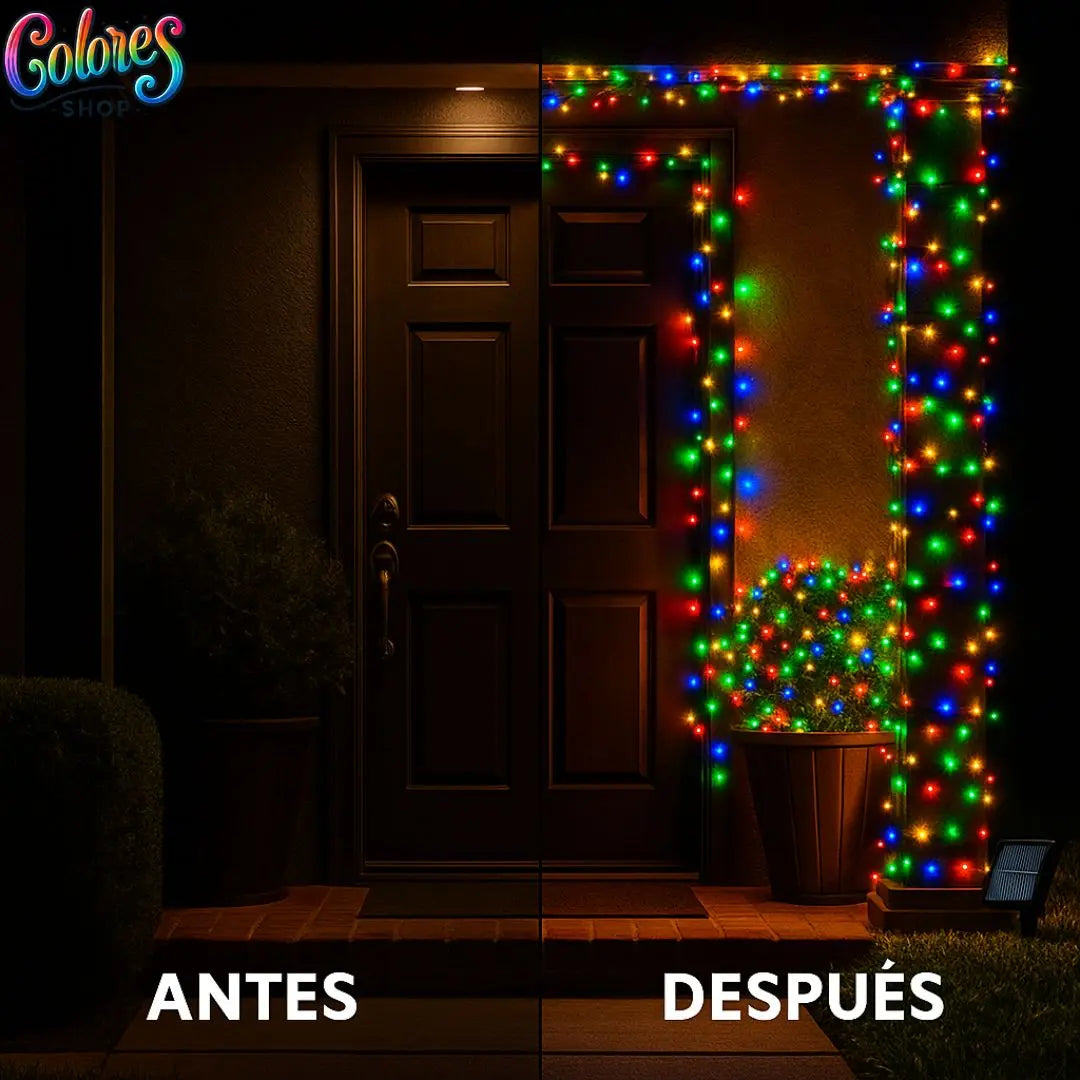 Luces LED Solares de 10 Metros para Exterior – Iluminación Cálida y Duradera Todo el Año, Ideal para Jardín, Patio y Navidad