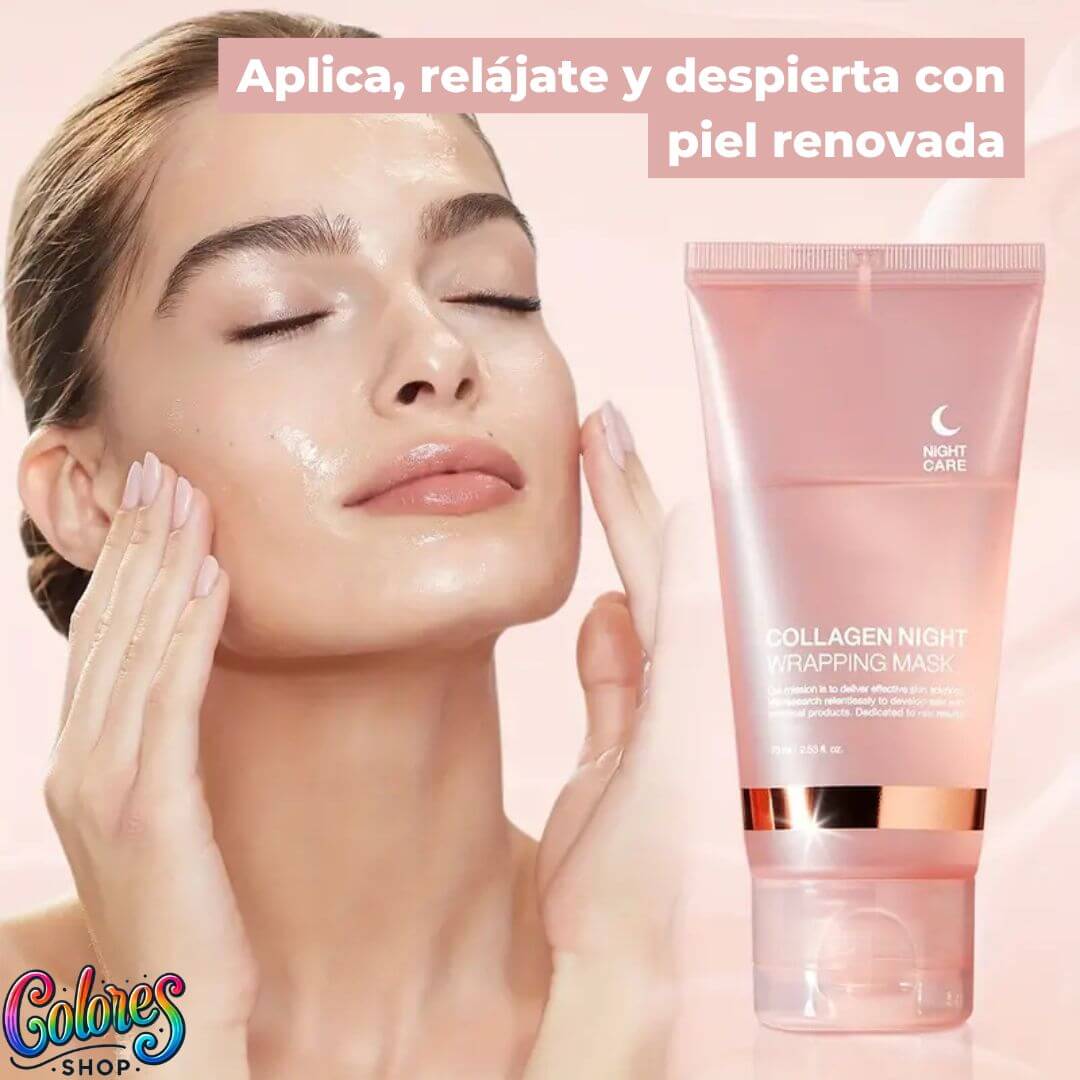 Mascarilla Nocturna de Colágeno – Hidratación Profunda, Piel Suave y Luminosa en una Noche | Fácil de Aplicar y Retirar