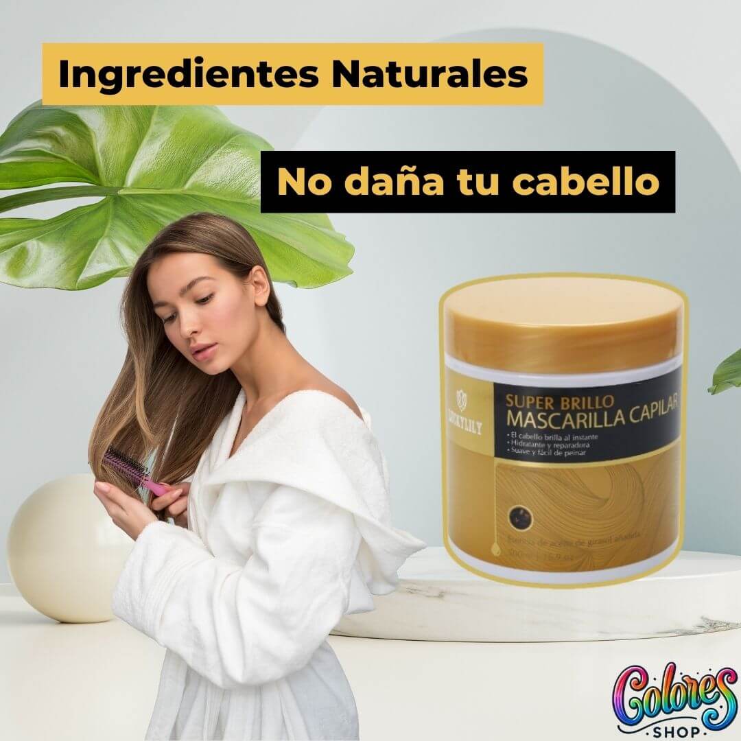 Mascarilla Capilar Super Brillo con Aceite de Girasol - Hidrata, Revitaliza y Protege Todo Tipo de Cabello (500ml)