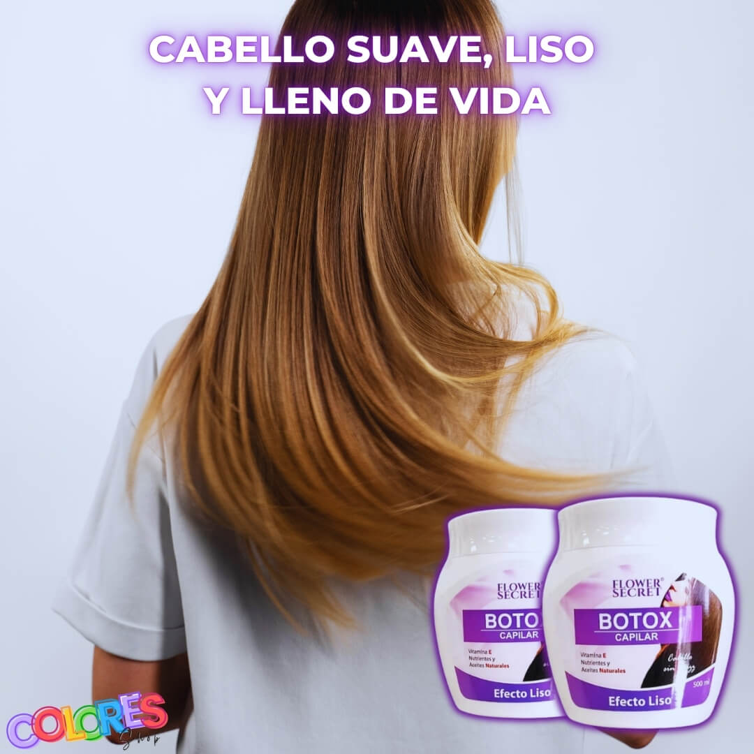 Botox Capilar Efecto Liso 500ml - Tratamiento Profesional Anti-Frizz con Queratina y Colágeno - Resultados Prolongados