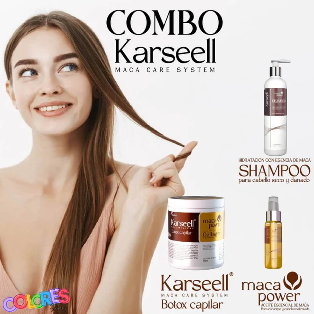 Karseell Hair Care: Set de Champú Hidratante, Botox Capilar y Aceite de Argán - Nutrición Completa para tu Cabello