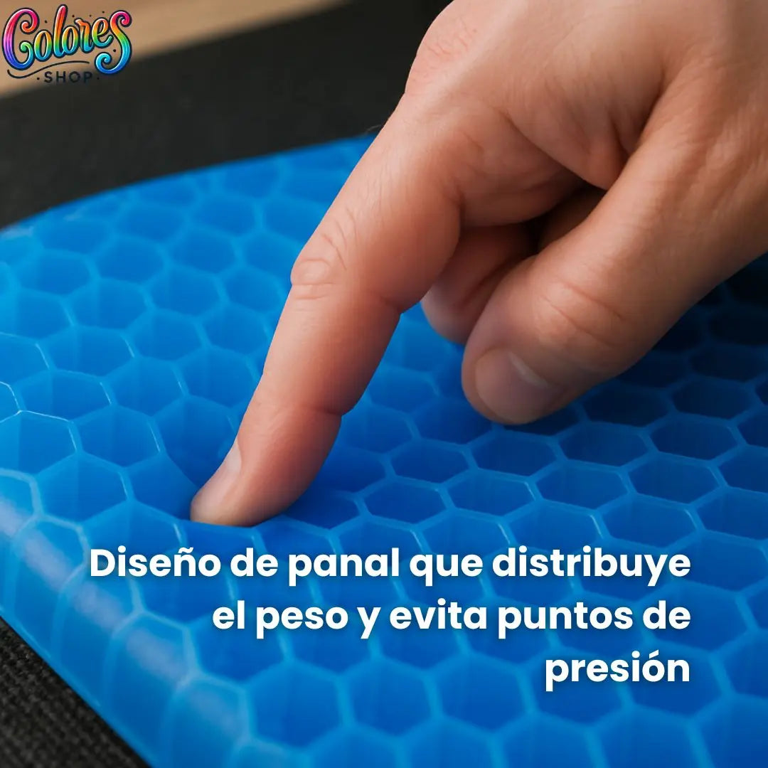 Cojín de Gel Tipo Panal Para Sentarse — Reduce Dolor de Coxis y Permite Estar Sentado Más Tiempo Sin Molestia
