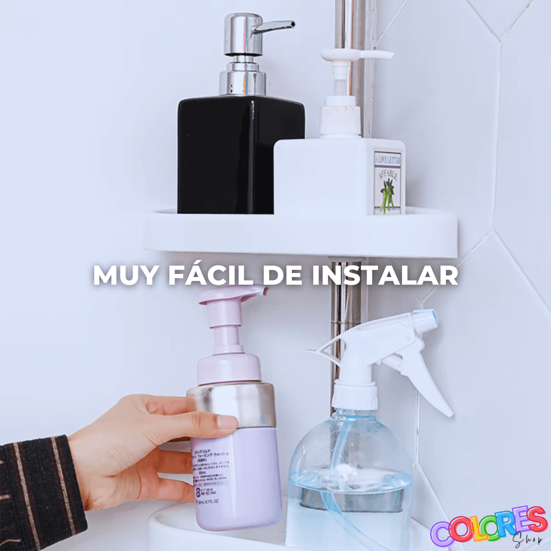 Esquinero de Ducha Multiuso, Organizador de 4 Niveles, Acero Inoxidable y Plástico ABS, Fácil Instalación, Resistente a la Humedad y Óxido.