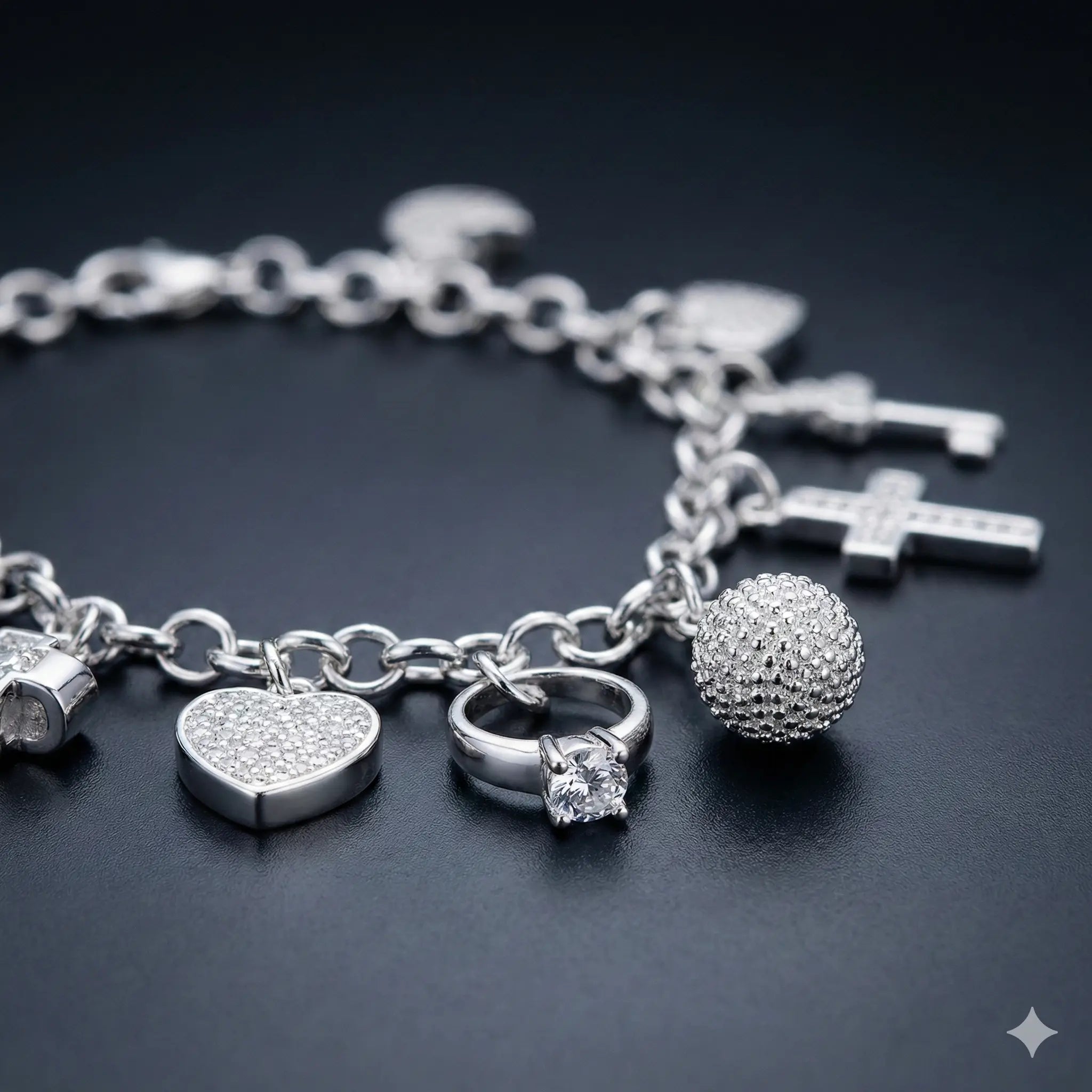 Pulsera Plateada con 13 Dijes para Mujer | Elegante y Simbólica | Promo 2x1