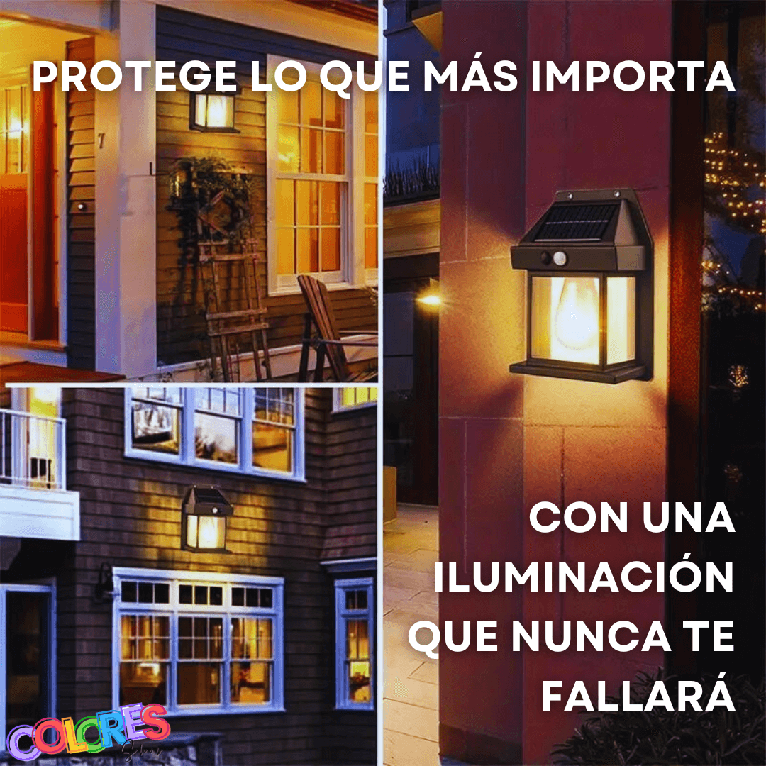 Farol Solar Pack 3x1 para Exteriores con Sensor de Movimiento, Resistente a la Intemperie, Fácil Instalación, Carga Solar Automática