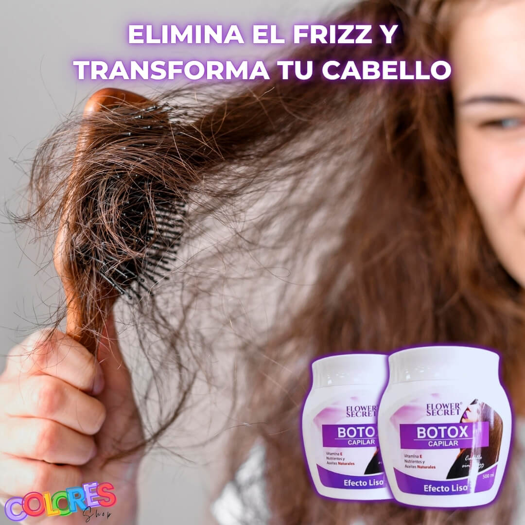 Botox Capilar Efecto Liso 500ml - Tratamiento Profesional Anti-Frizz con Queratina y Colágeno - Resultados Prolongados