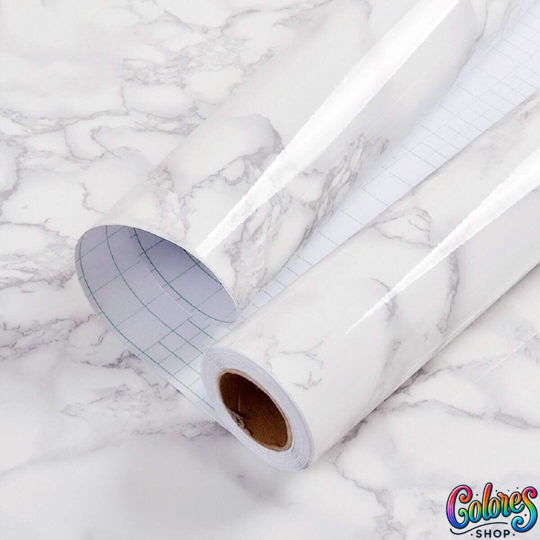 Papel Autoadhesivo de Mármol Impermeable - Renueva Mesones y Muebles Fácilmente - 5 Metros, Instalación Sin Burbujas