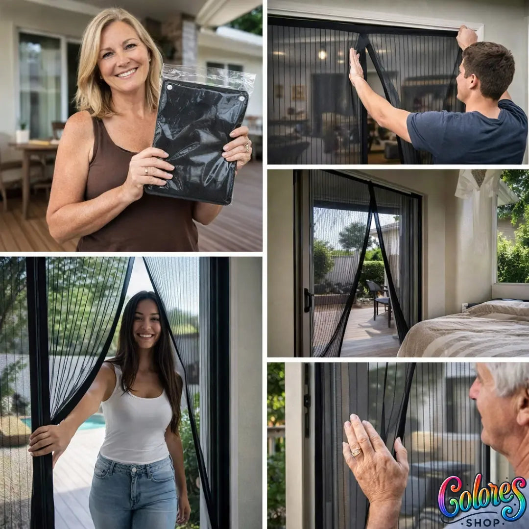 Malla mosquitera para puertas con cierre magnético, deja pasar aire y bloquea insectos, ideal para casa y garage