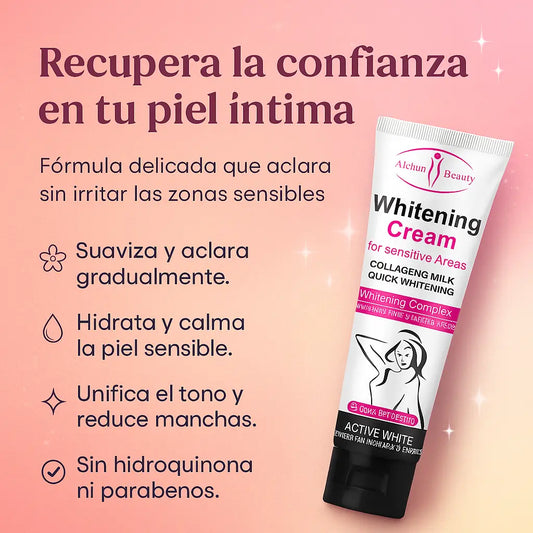 Crema Aclarante Zonas Íntimas y Sensibles – Aclara, Hidrata y Suaviza sin Irritar la Piel | Fórmula Natural Sin Hidroquinona