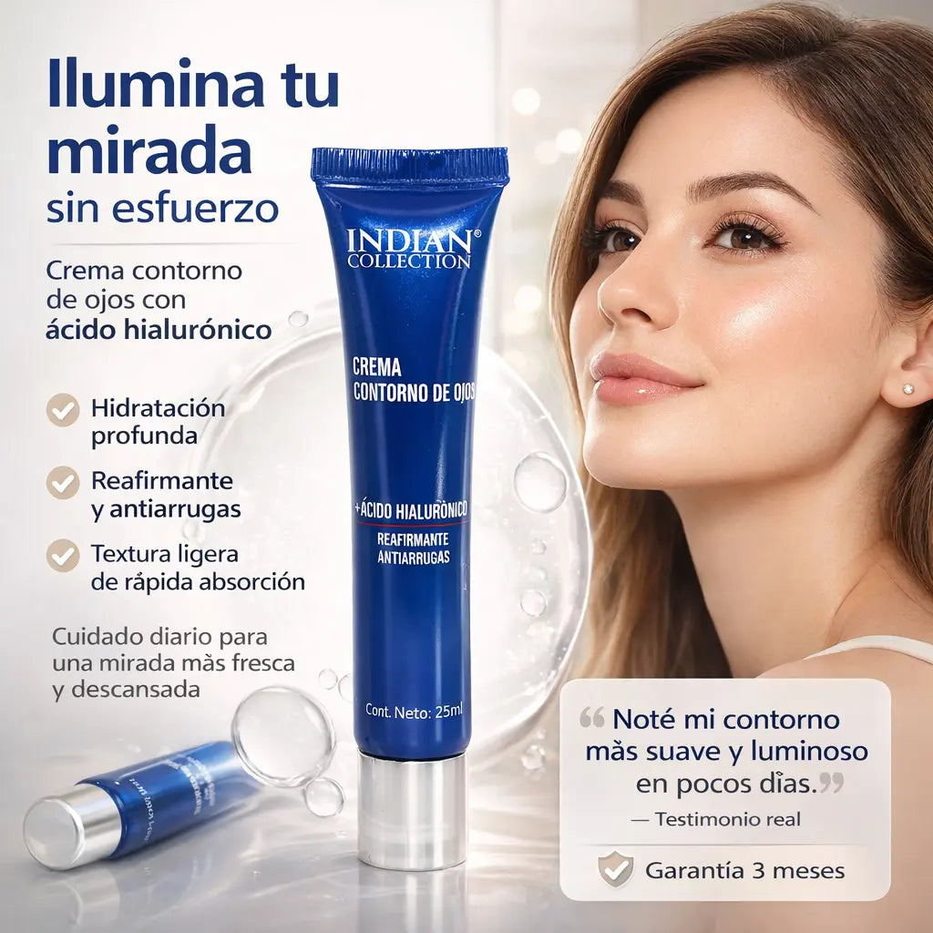 Crema Contorno de Ojos para Ojeras y Bolsas, Hidratación y Frescura Diaria, Textura Ligera de Rápida Absorción, Piel Más Suave y Luminosa, Apta para Todo Tipo de Piel