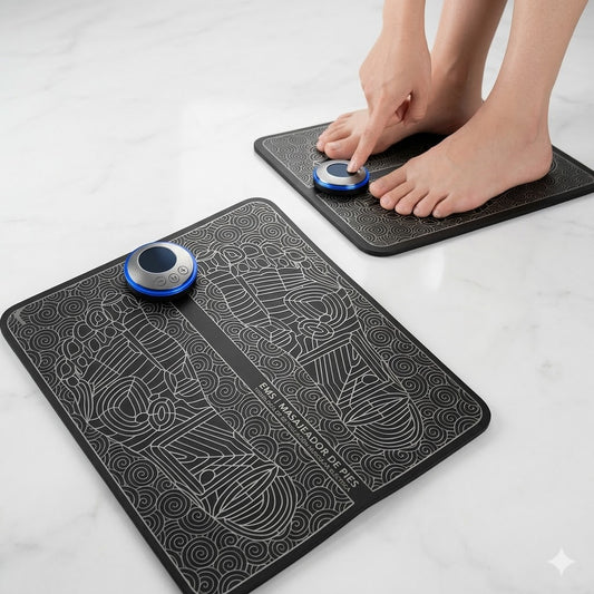 Masajeador EMS de Pies – Tapete Eléctrico con 6 Modos y 9 Intensidades | Alivia el Dolor y Activa la Circulación | Recargable USB
