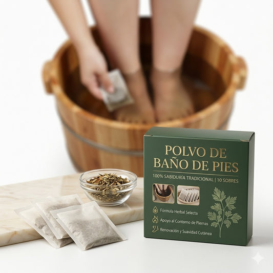 Polvo de Baño de Pies Herbales – 10 Sobres | Alivia el Cansancio, Activa la Circulación y Elimina la Descamación